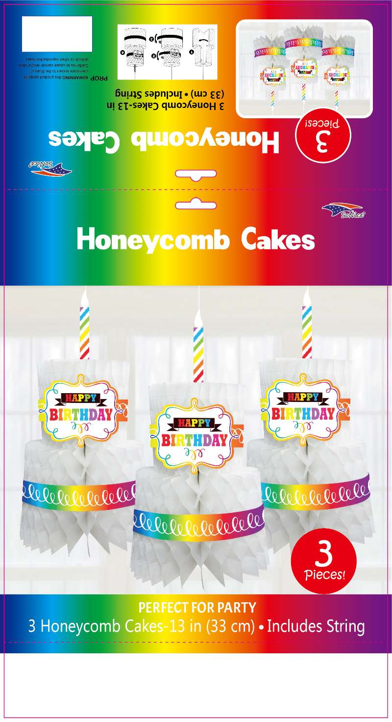 SoNice Party Supplies Honeycomb Cake (3 count)