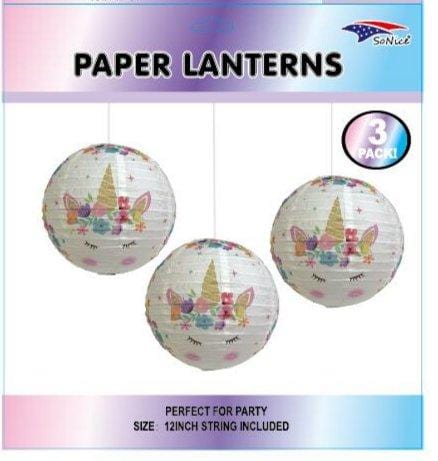 SoNice Unicorn Lanterns  (3 count)
