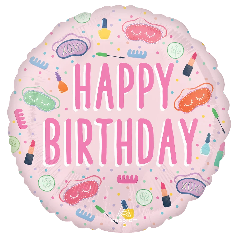 Spa Party Happy Birthday 18″ Foil Balloon by Anagram from Instaballoons