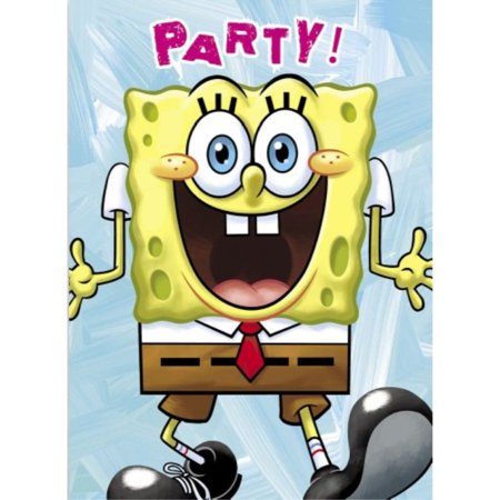 SpongeBob Invitations 5″ x 4″ by Unique from Instaballoons