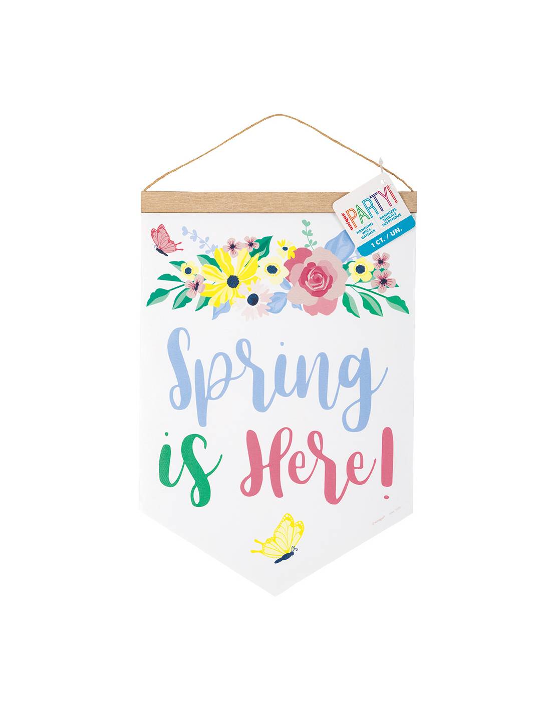 Spring is Here Pastel Floral Fabric Banner Decoration by Unique from Instaballoons
