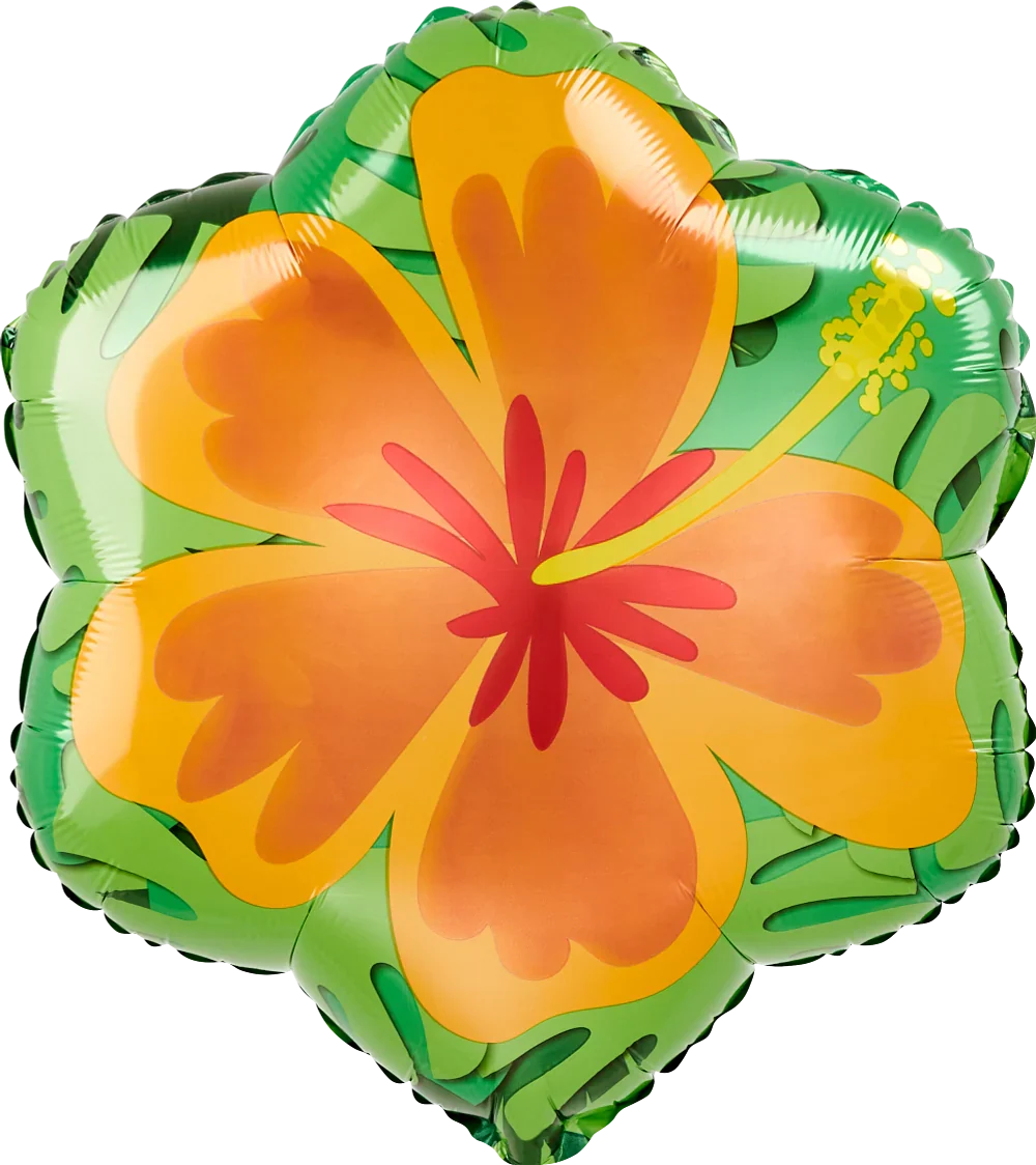 Summer Hibiscus Orange and Purple 18″ Foil Balloon by Anagram from Instaballoons