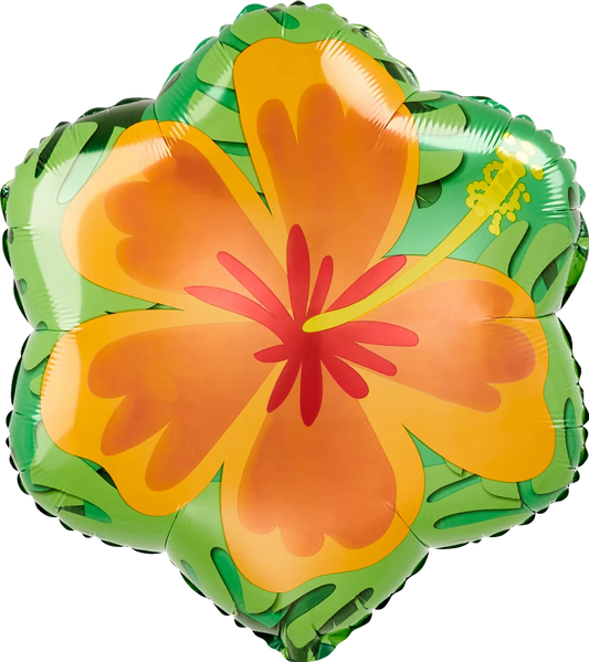 Summer Hibiscus Orange and Purple 18″ Foil Balloon by Anagram from Instaballoons