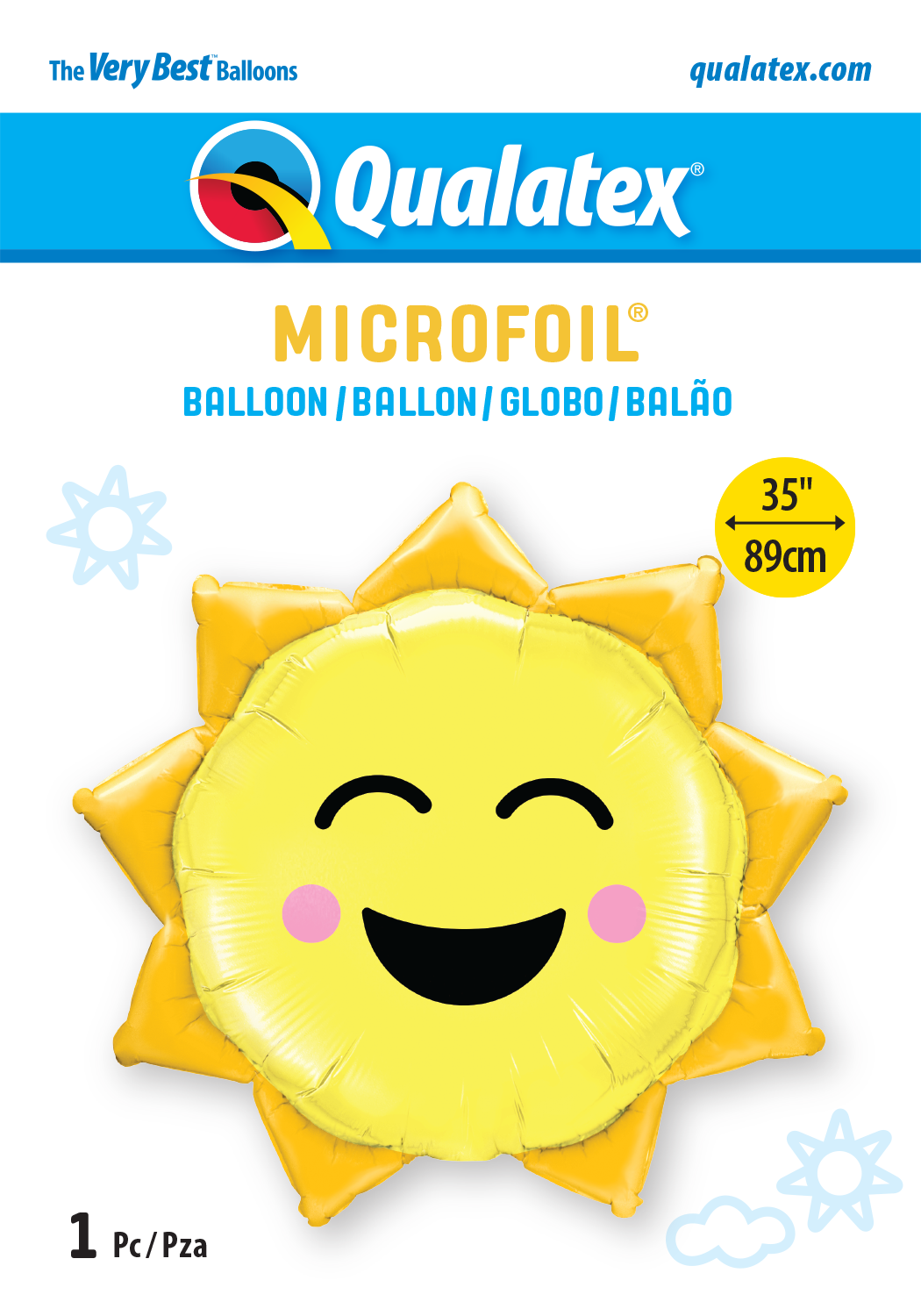 Sunny Smile Sun 35″ Foil Balloon by Qualatex from Instaballoons