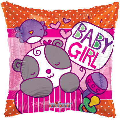 SV Baby Girl Sleepy Bear 18″ Foil Balloon by Convergram from Instaballoons