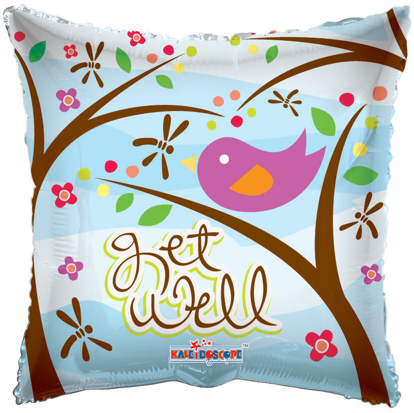SV Get Well Cntmpry Bird 18″ Foil Balloon by Convergram from Instaballoons