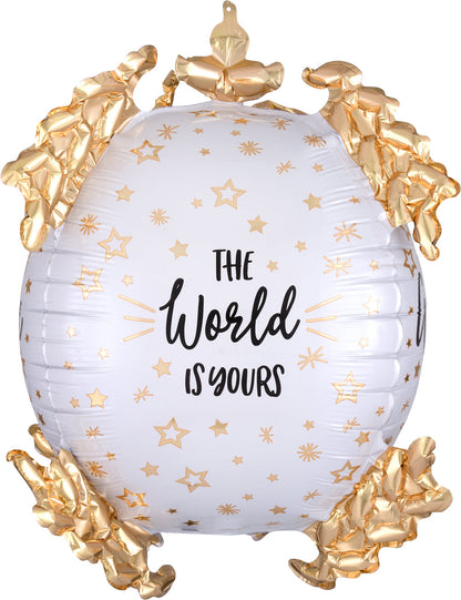 The World Is Yours Graduation 20″ Foil Balloon by Anagram from Instaballoons