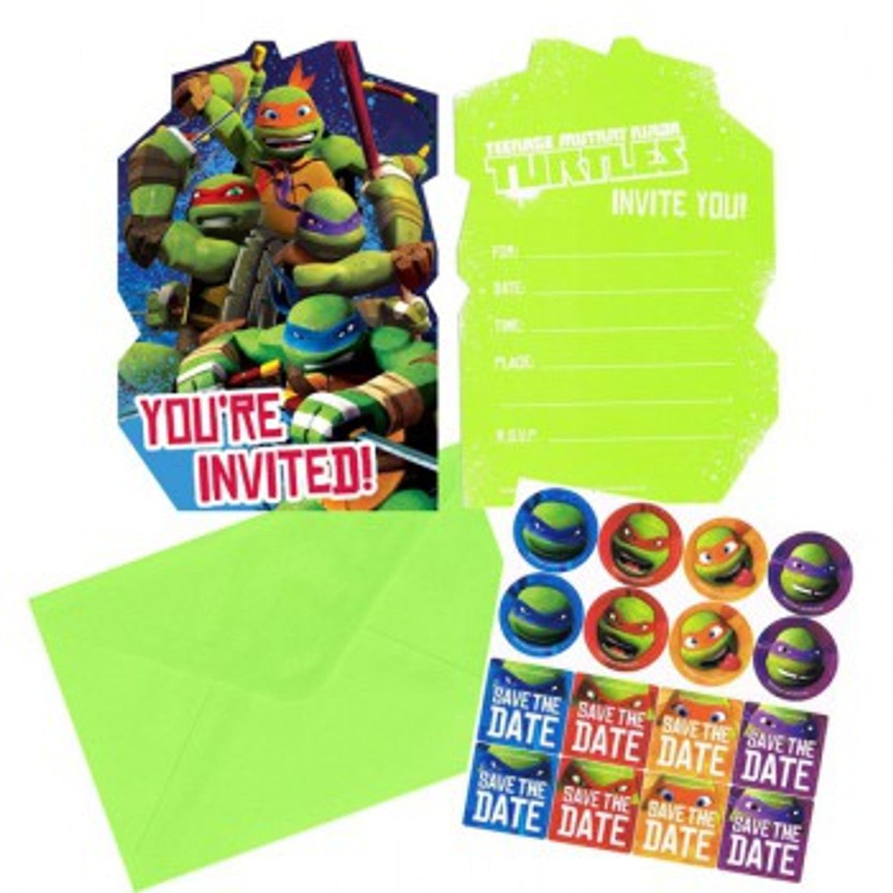 TMNT Postcard Invitation 8ct - Amscan