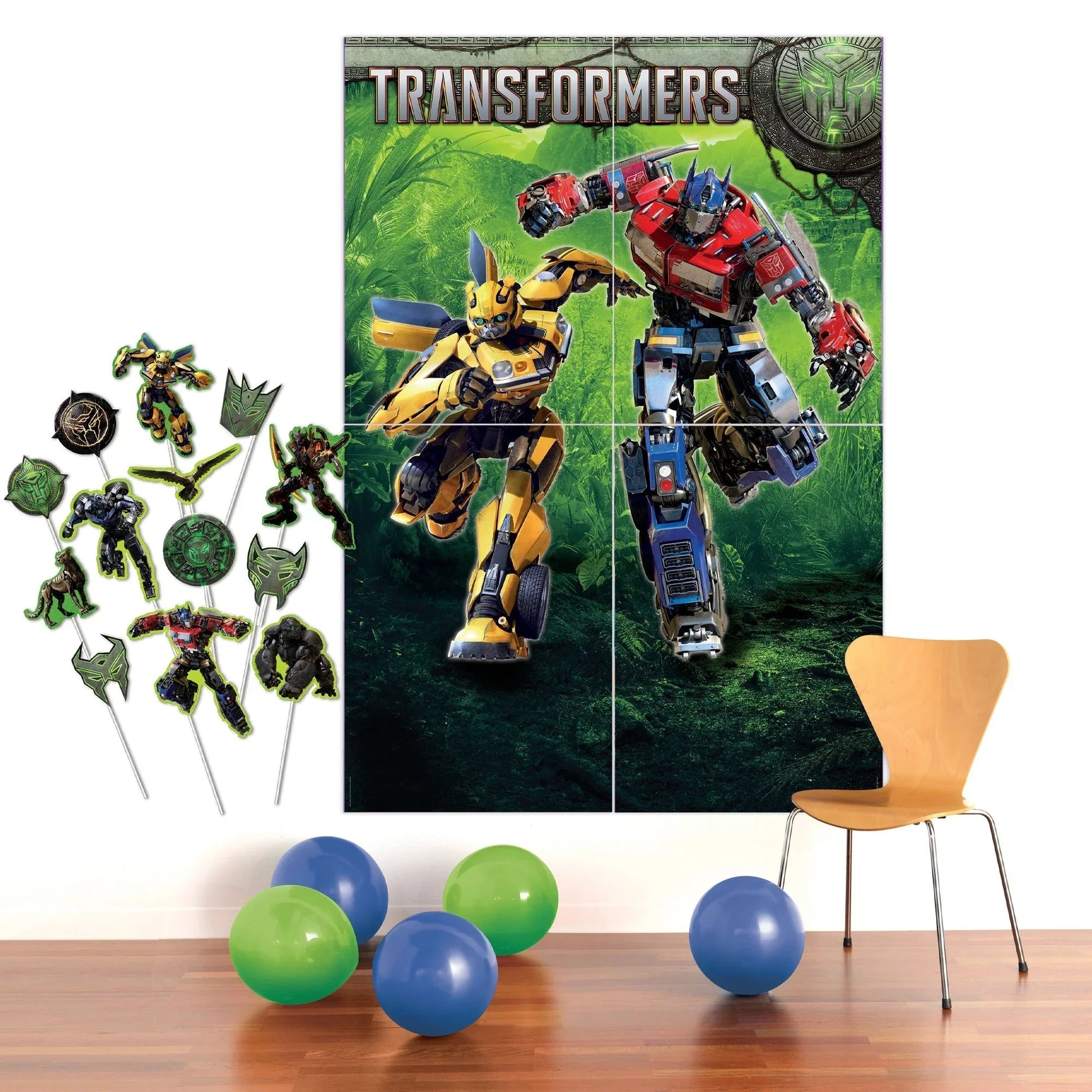 Transformers Rise of the Beasts Backdrop with Props by Amscan from Instaballoons