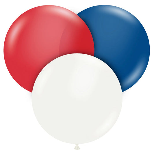 Crystal RWB 17″ Latex Balloons