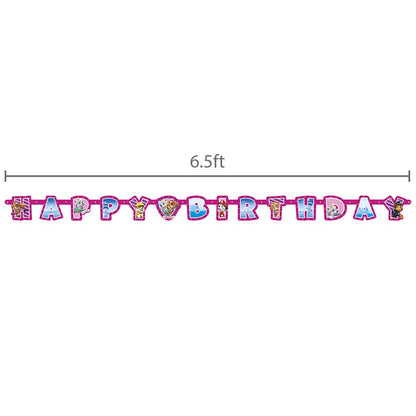 6.5ft Paw Patrol Girl Jointed Happy Birthday Banner