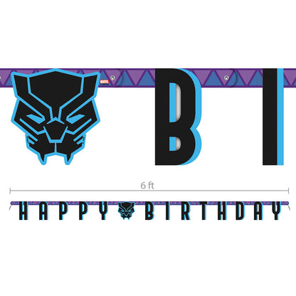 6 Ft Black Panther Happy Birthday Jointed Banner