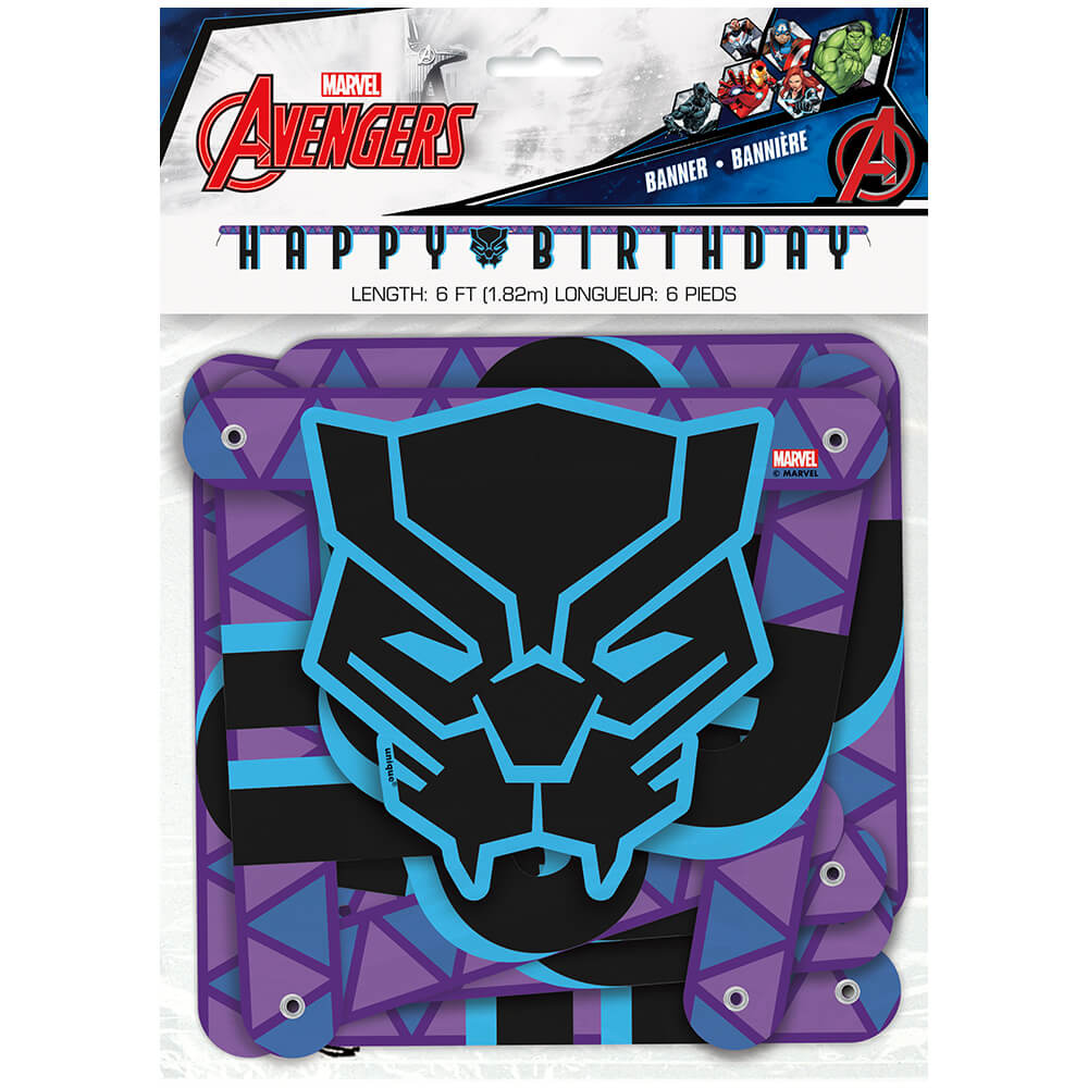 6 Ft Black Panther Happy Birthday Jointed Banner