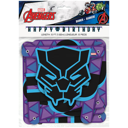 6 Ft Black Panther Happy Birthday Jointed Banner