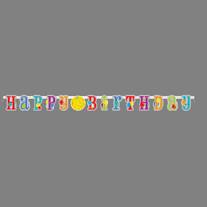 7ft Happy Birthday Jointed Banner With Stickers