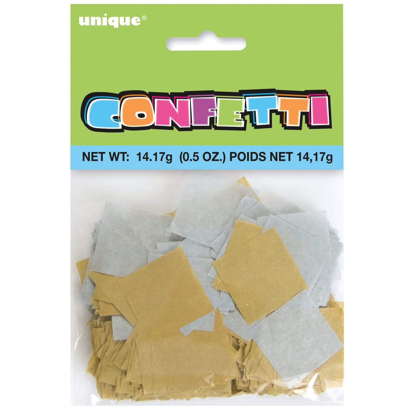 1″ Square Gold & Silver Tissue Paper Confetti (0.5 oz.)