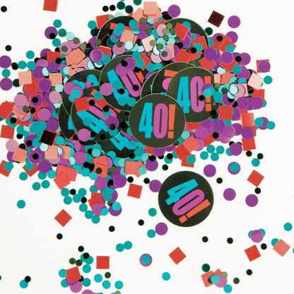 Unique Balloon Accessories 40 Bday Cheer Confetti with Printed Age (.5oz)