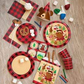 Unique Bear Plaid Lumberjack Party Hats (8 count)