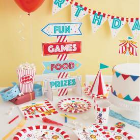 Unique Circus Carnival Round Dessert Plates 7″ (8 count)