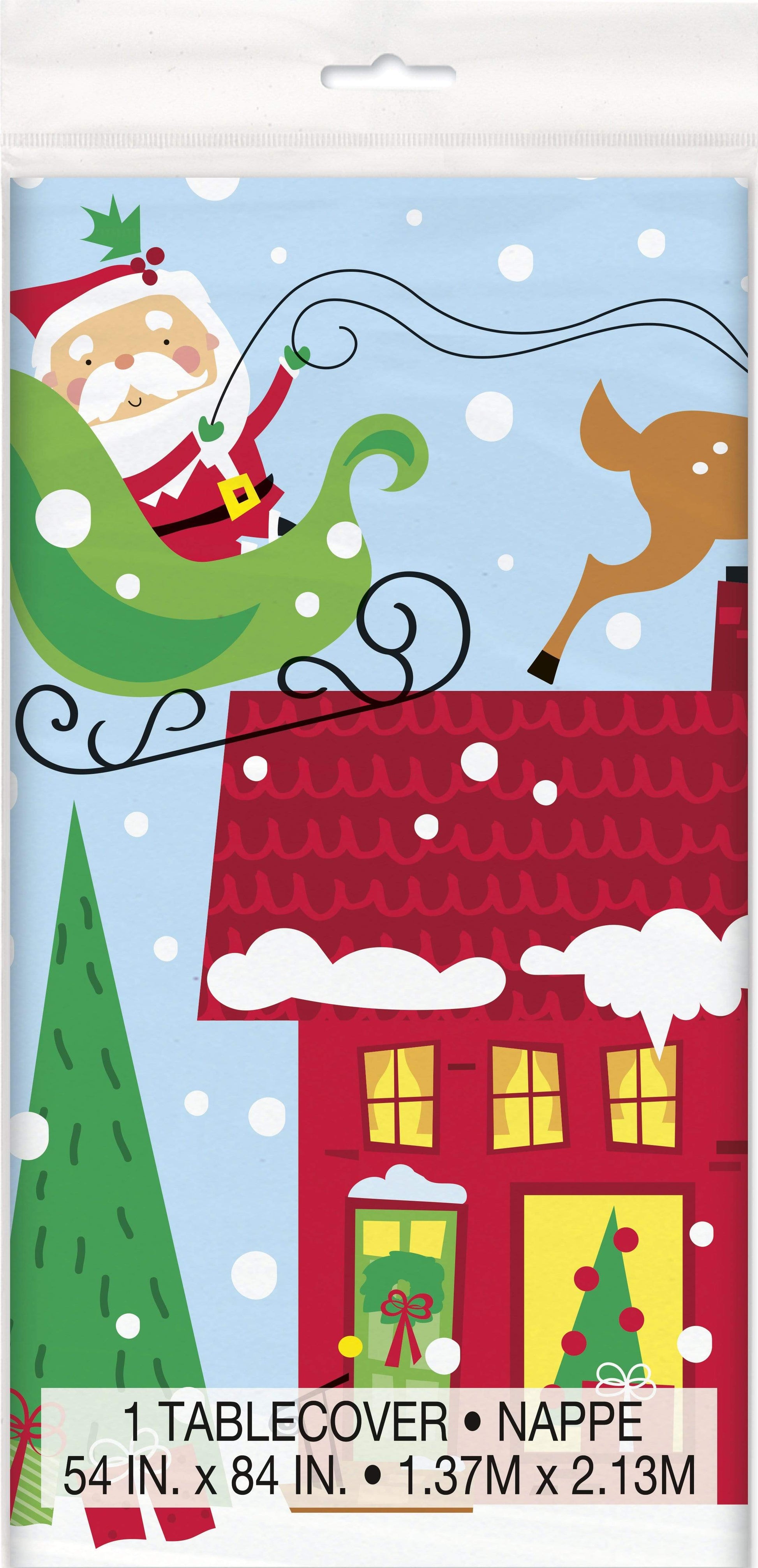 Unique Colorful Santa Plastic Tablecover