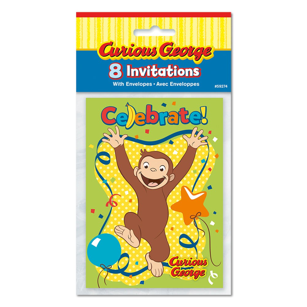 Curious George Invitations (8 Pk)