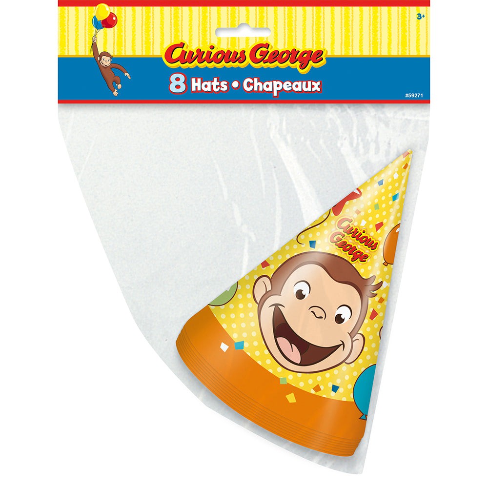 Curious George Party Hats (8 Pk)