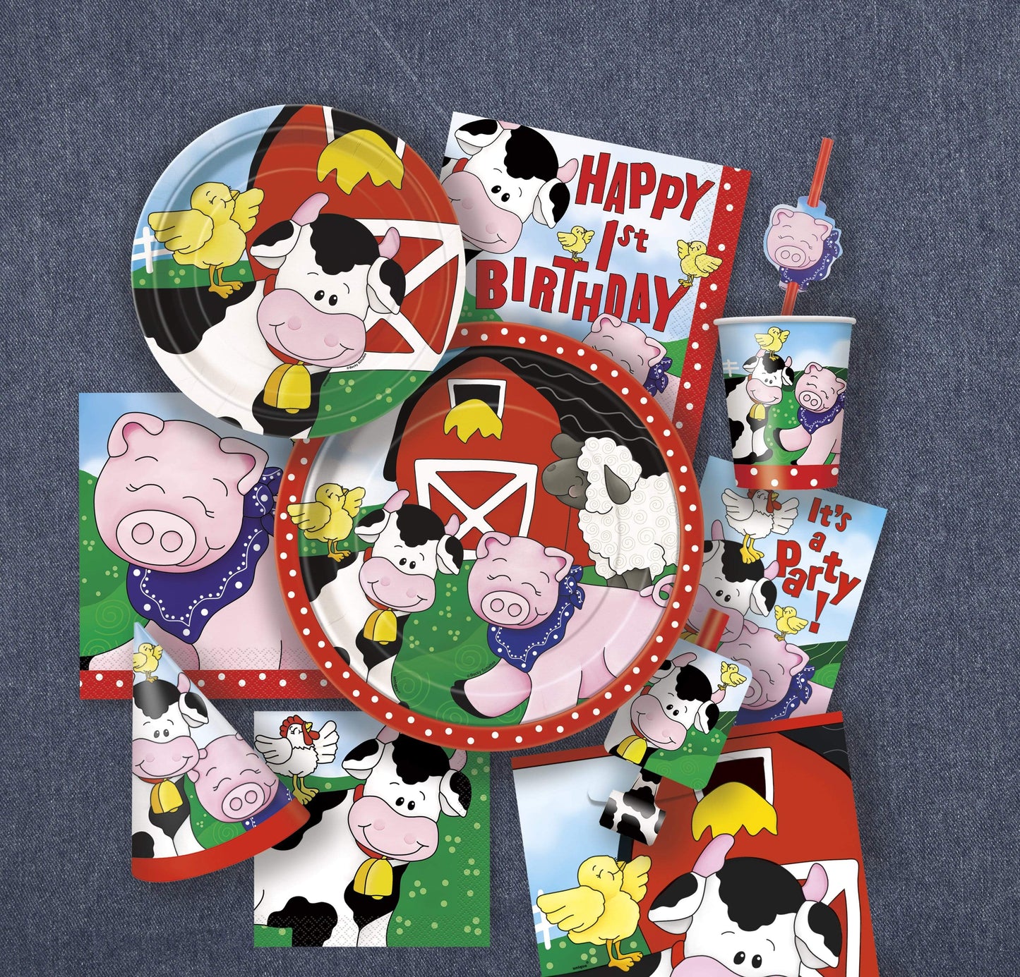 Unique Farm Friends Plates 9″ (8 count)