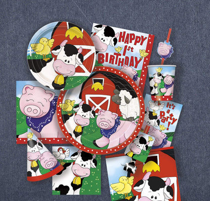 Unique Farm Friends Plates 9″ (8 count)
