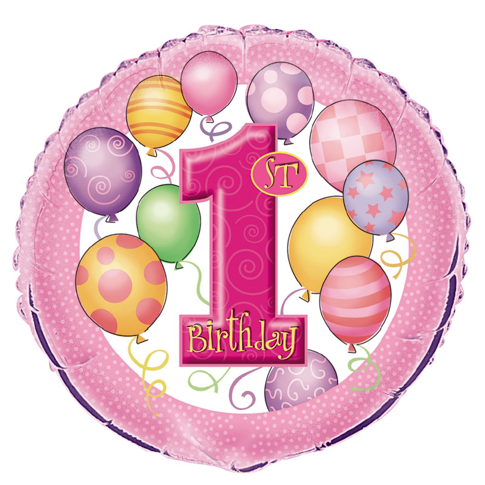 Unique First Birthday Pink 18″ Balloon