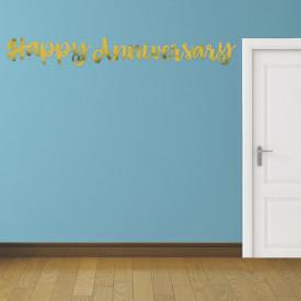 Unique Gold Script Foil  "Happy Anniversary" Banner