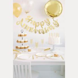 Unique Gold Script Foil  "Happy Anniversary" Banner