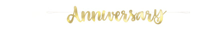 Unique Gold Script Foil  "Happy Anniversary" Banner