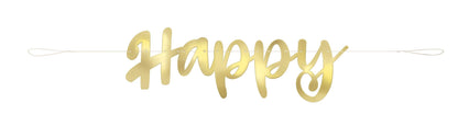 Unique Gold Script Foil  "Happy Anniversary" Banner