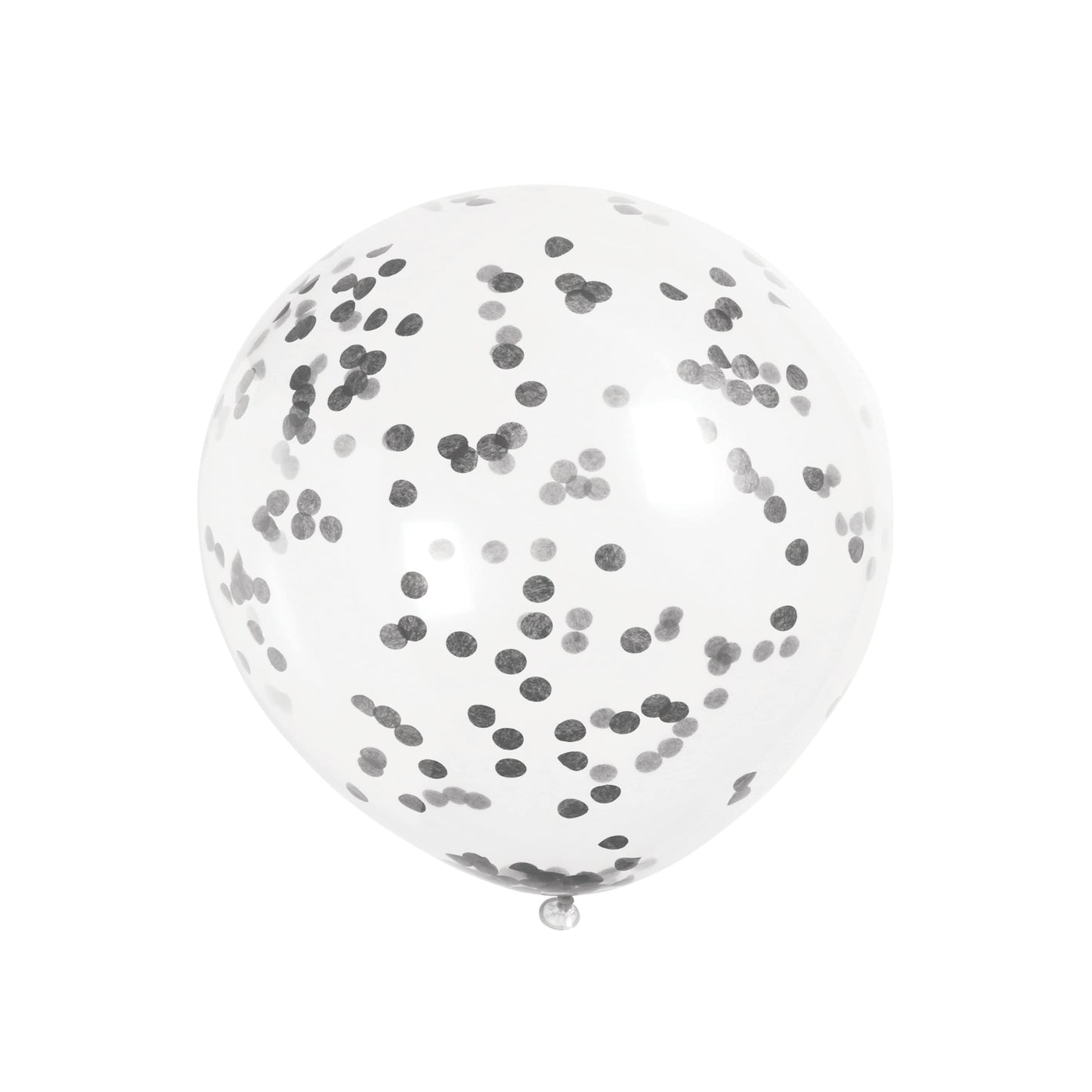 Unique Latex Black 12" Clear Confetti Balloons (pack of 6)