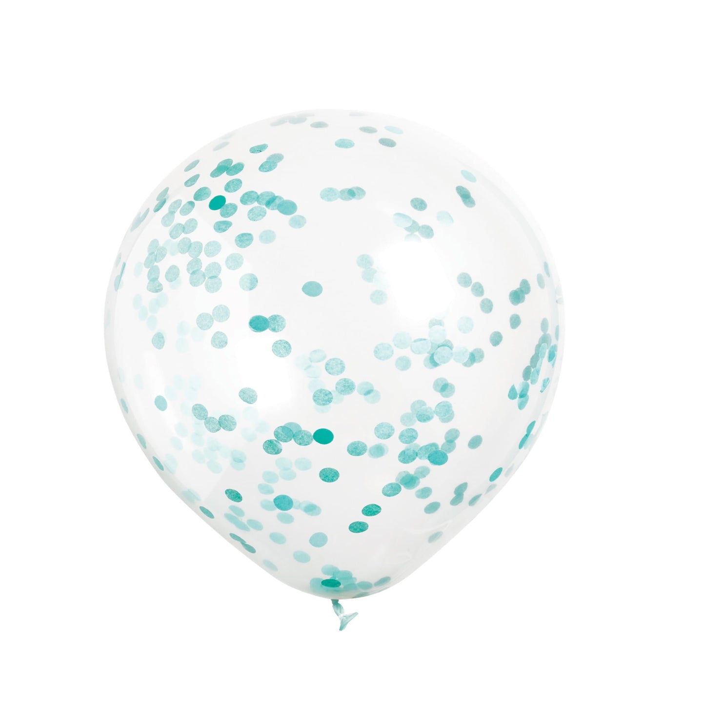 Unique Latex Caribbean Teal 12" Clear Confetti Balloons (pack of 6)