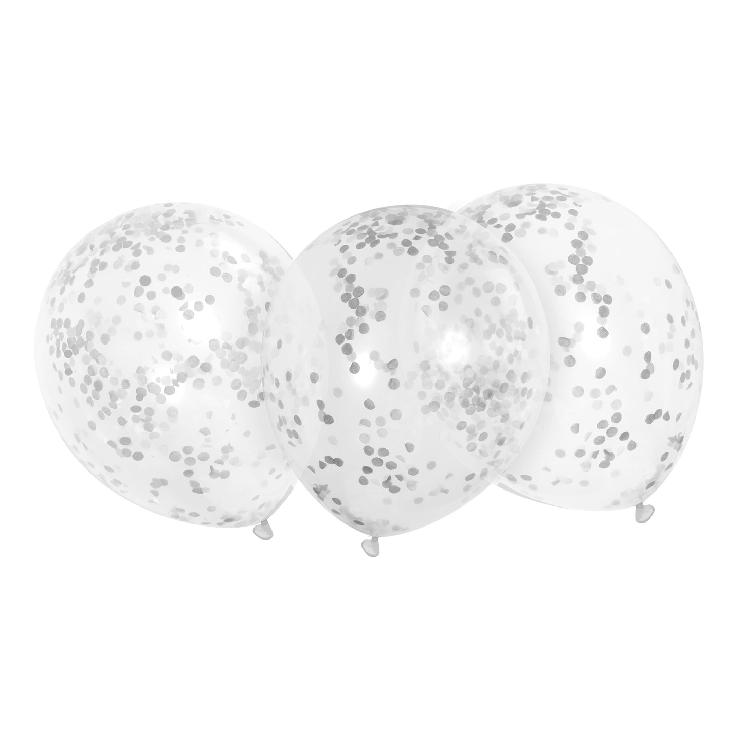 Unique Latex Clear Balloons Prefilled with Confetti — 12" Latex (pack of 6)