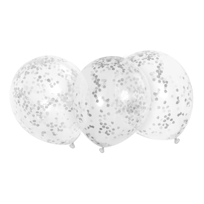 Unique Latex Clear Balloons Prefilled with Confetti — 12" Latex (pack of 6)