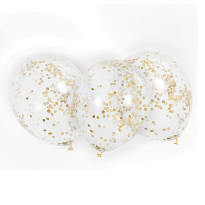 Unique Latex Clear Balloons Prefilled with Confetti — 12" Latex (pack of 6)