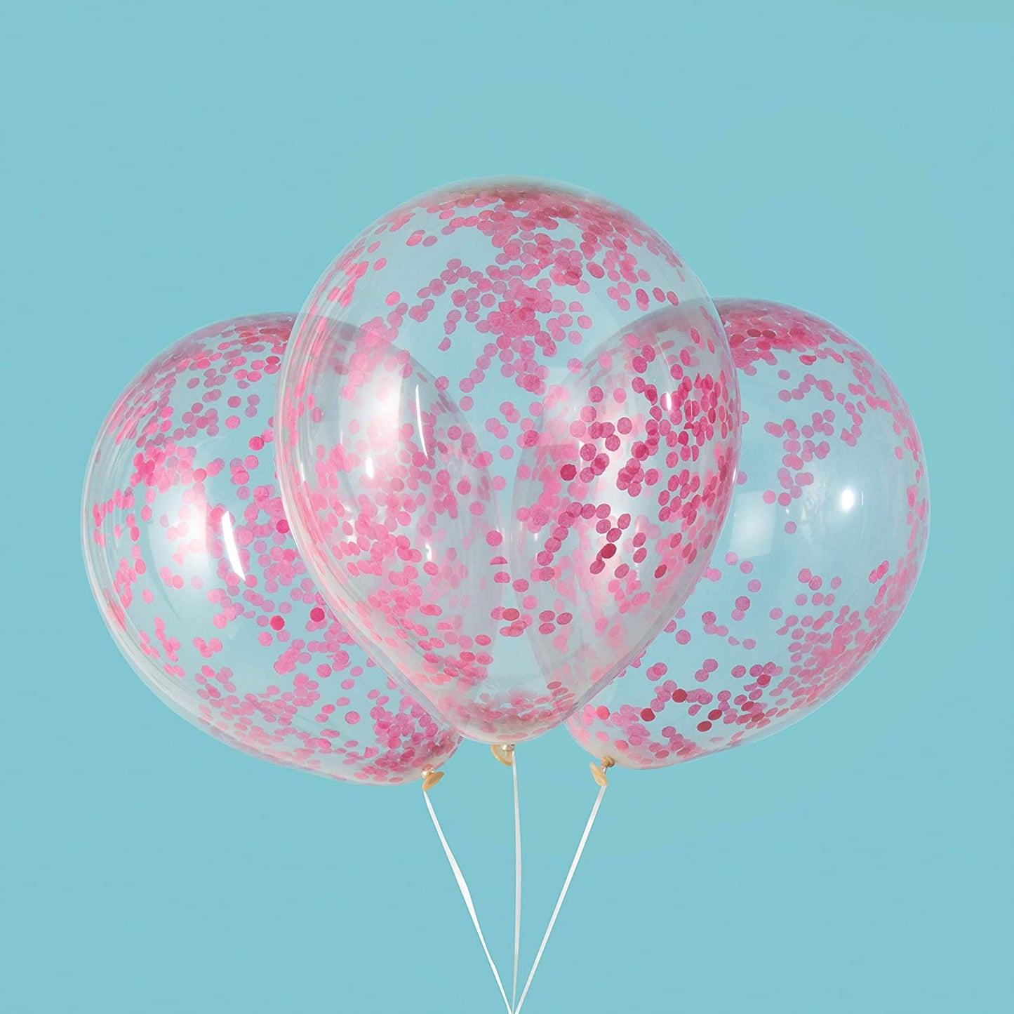 Unique Latex Clear Latex Balloons with Hot Pink Confetti 12″ Latex Balloons (6 count)
