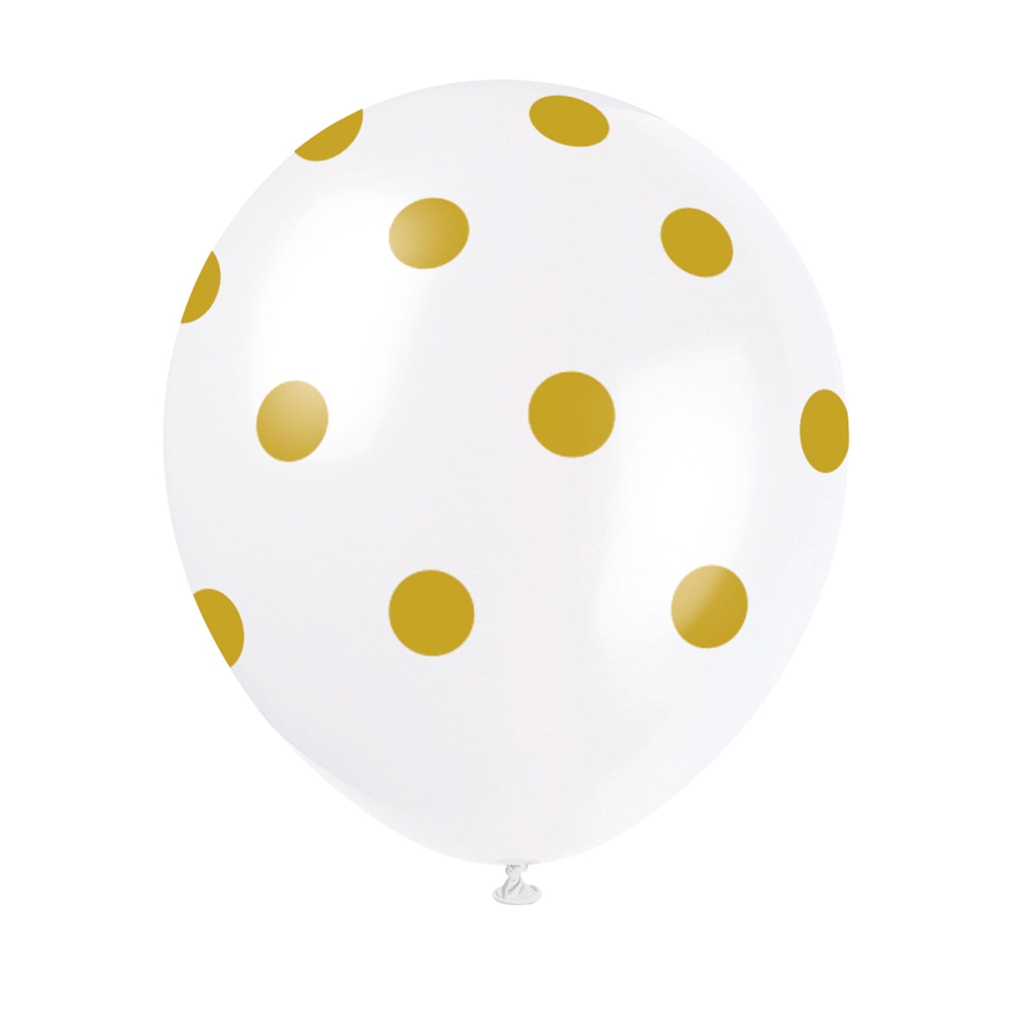 Unique Latex Gold 12" Latex Balloons With Polka Dots (6)