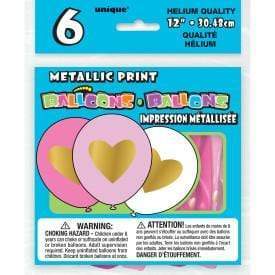 Unique Latex Gold Heart Assorted Latex Balloons 12″ Latex Balloons (6 count)