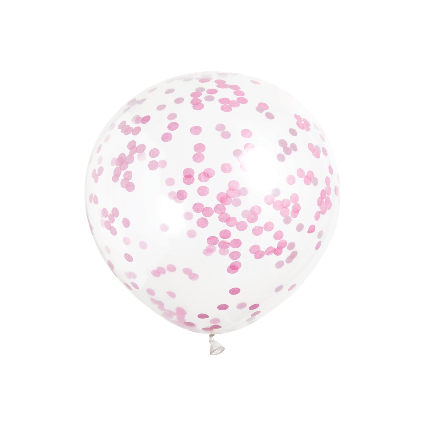 Unique Latex Hot Pink 12" Clear Confetti Balloons (pack of 6)