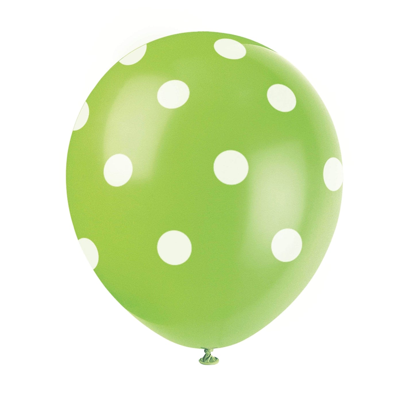 Unique Latex Lime Green 12" Latex Balloons With Polka Dots (6)