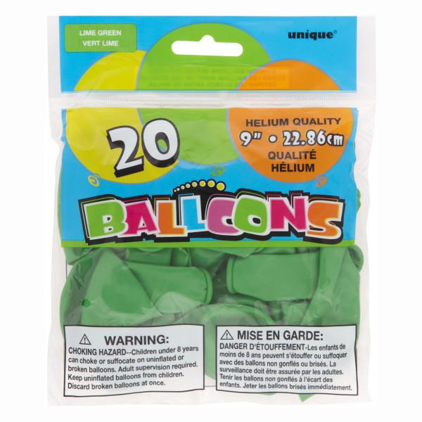 Unique Latex Lime Green 9″ Latex Balloons (20 count)