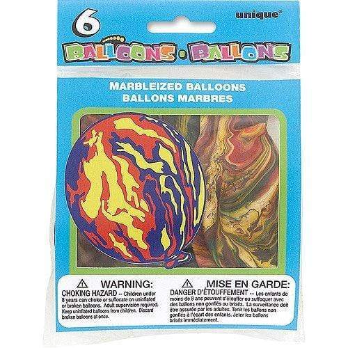 Unique Latex Marbleized Tie Dye 12″ Latex Balloons (6 count)