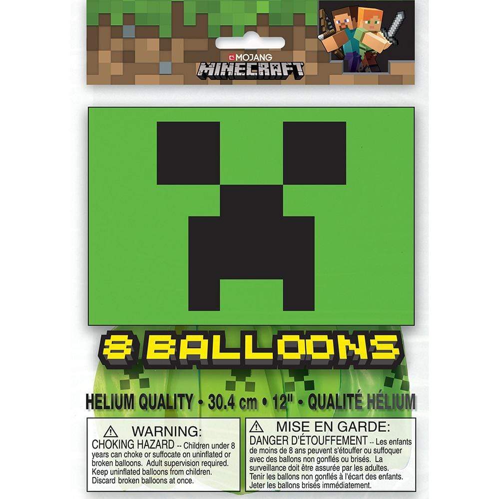 Unique Latex Minecraft 12" Latex Balloons (pack of 8)