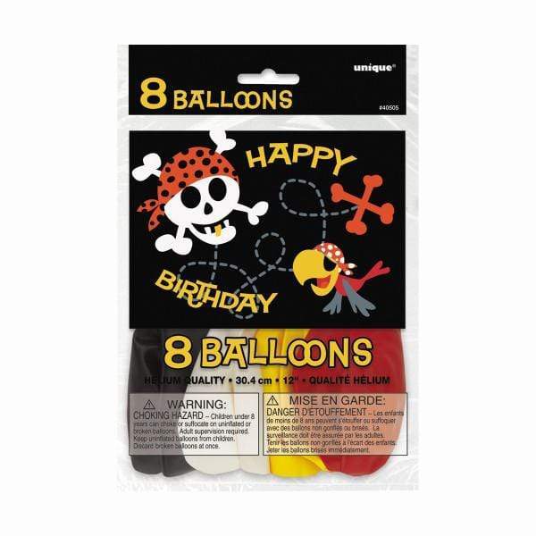 Unique Latex Pirate Fun Birthday 12″ Latex Balloons (8 count)