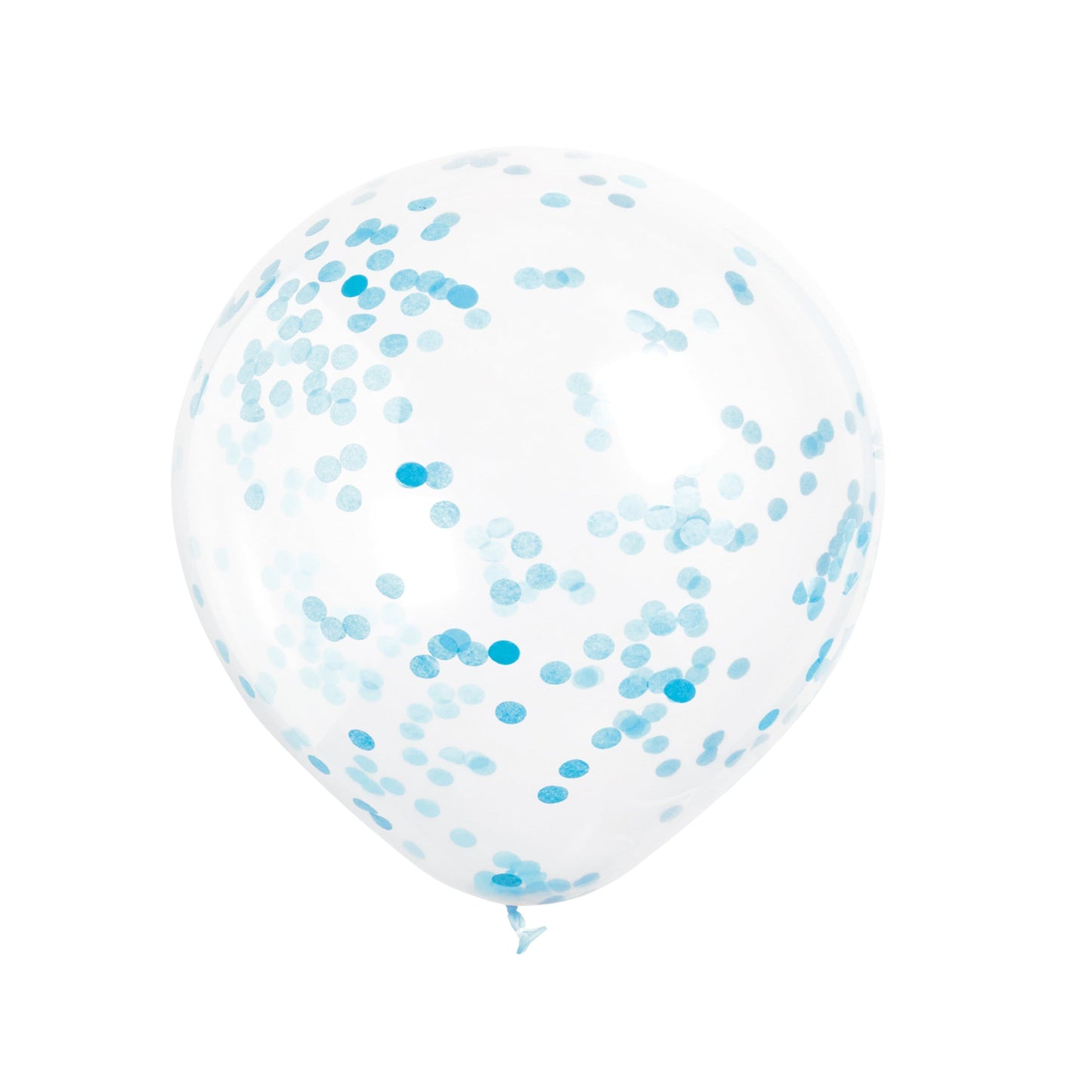 Unique Latex Powder Blue 12" Clear Confetti Balloons (pack of 6)