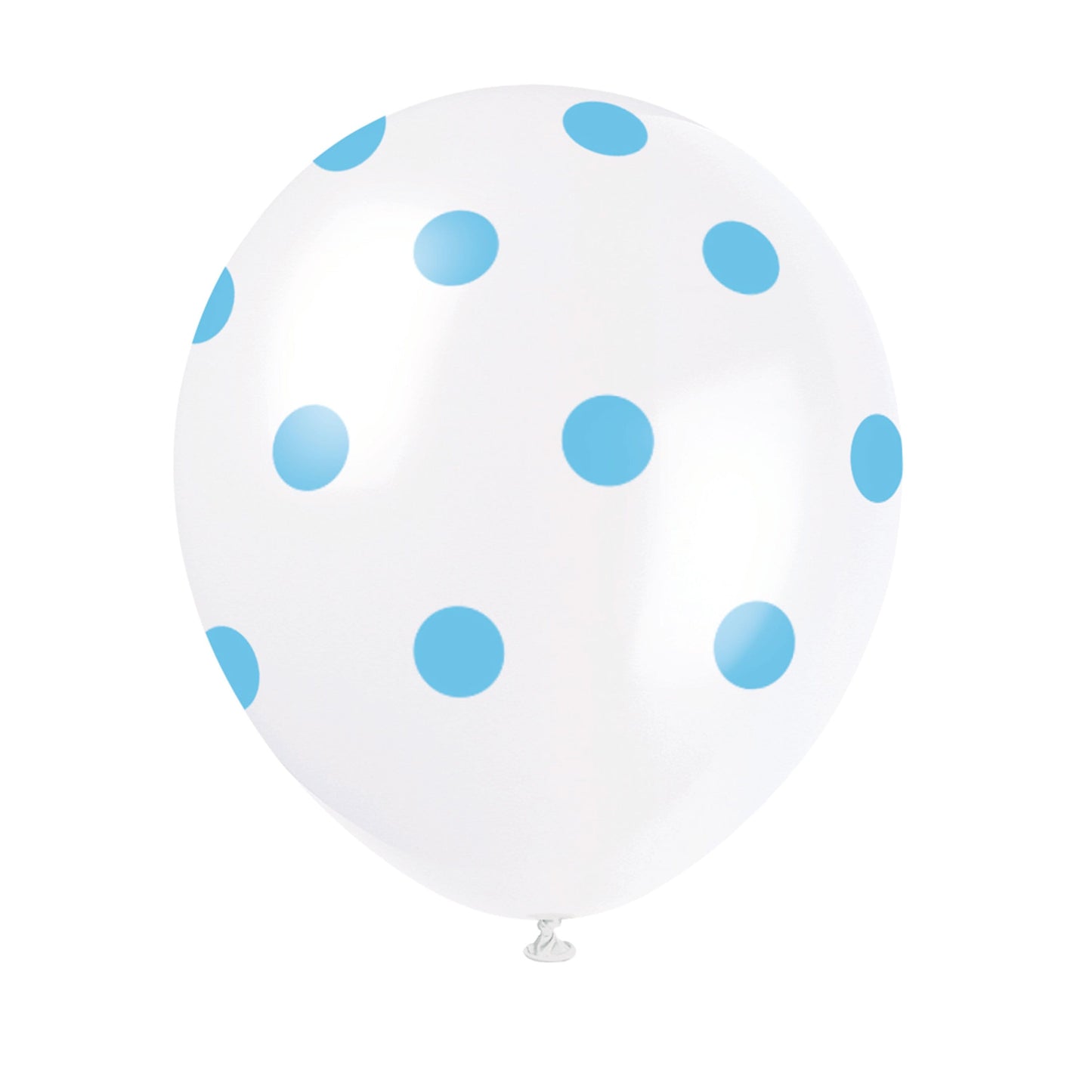 Unique Latex Powder Blue 12" Latex Balloons With Polka Dots (6)
