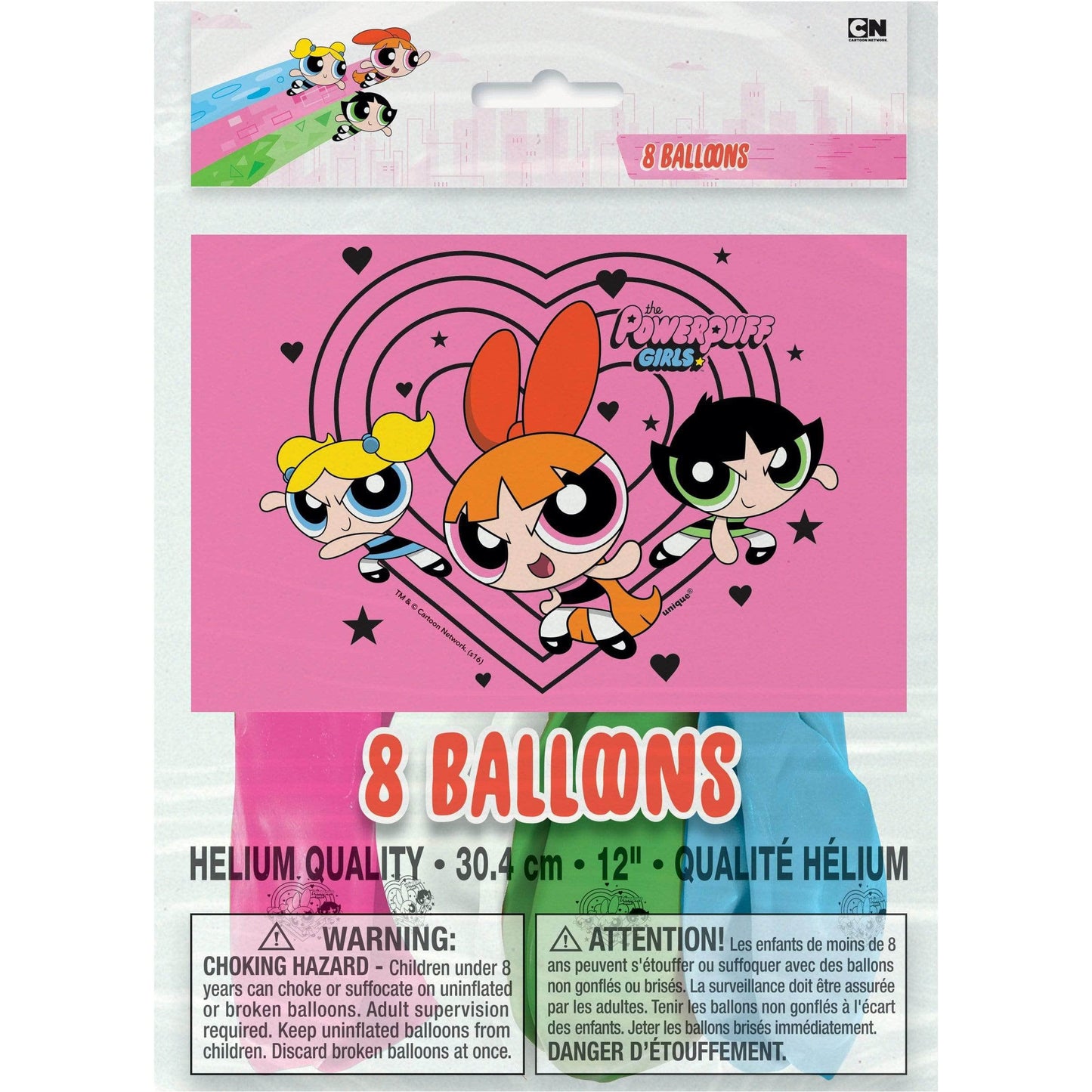 Unique Latex Powerpuff Girls 12" Latex Balloons (pack of 8)